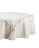 Chambray French Stripe Tablecloth 70" Round