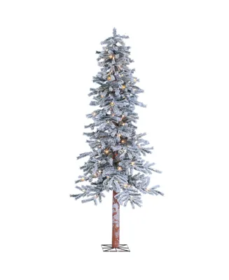Sterling 6Ft. Pre-Lit Flocked Alpine Tree with 150 clear lights