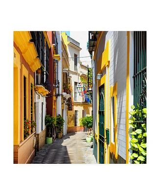 Philippe Hugonnard Made in Spain 3 Yellow Street in Seville Canvas Art - 36.5" x 48"