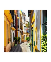 Philippe Hugonnard Made in Spain 3 Yellow Street in Seville Canvas Art - 36.5" x 48"