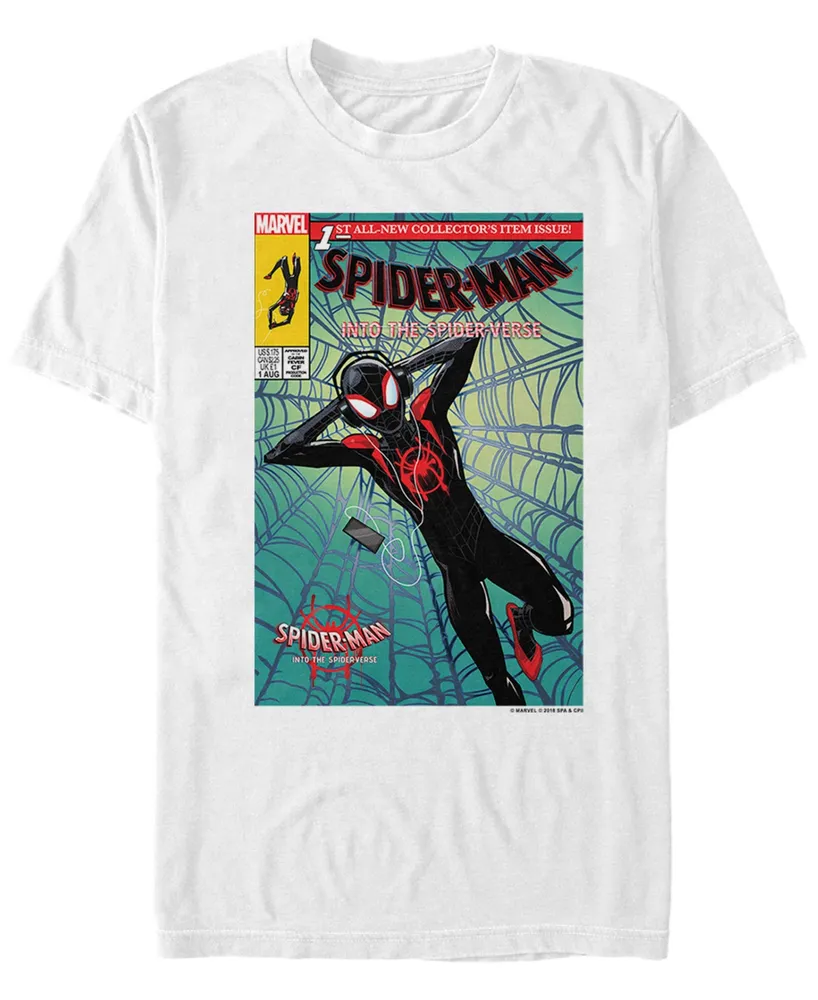 Marvel Men's Spider-Man Into The Spiderverse Comic Style Spidey Chill Time Short Sleeve T-Shirt