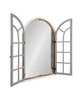 Kate and Laurel Boldmere Wood Windowpane Arch Mirror - 28" x 44"