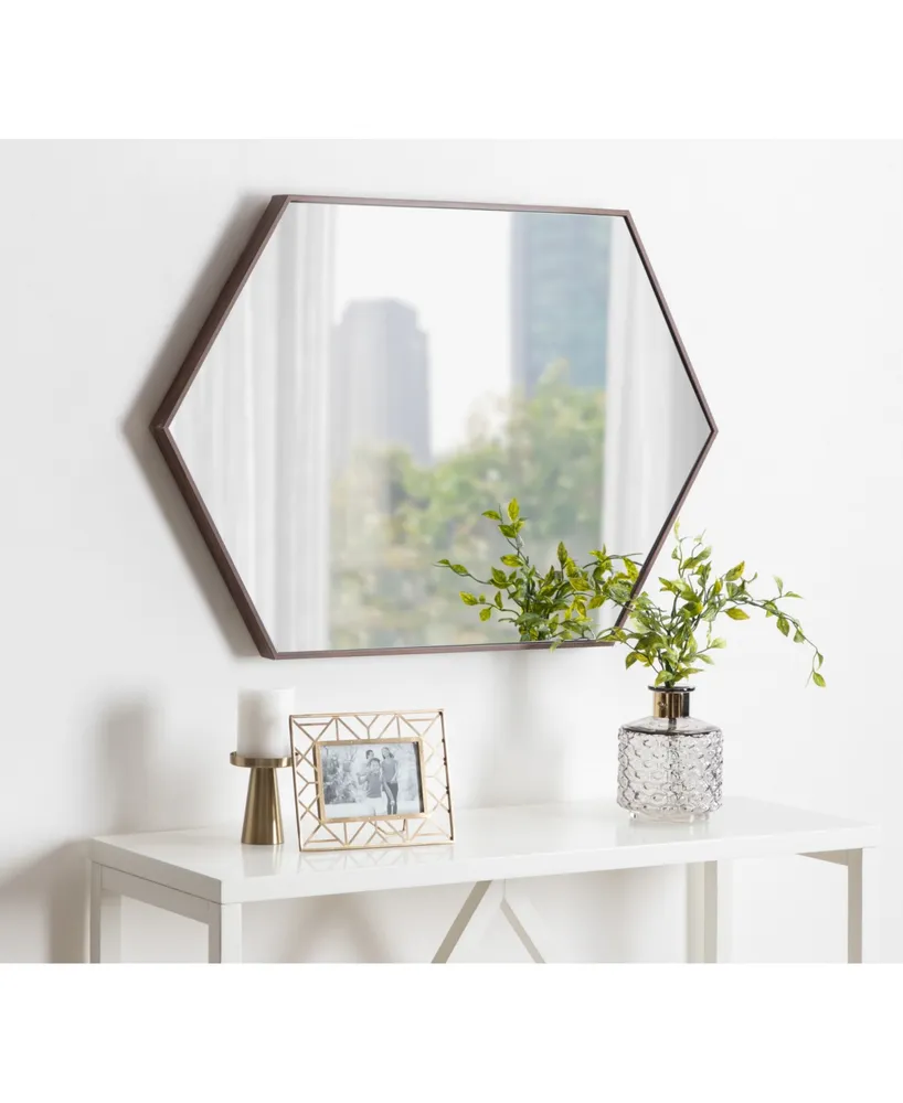 Kate and Laurel Rhodes Framed Hexagon Wall Mirror - 24.75" x 36.75"