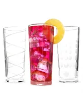 Mikasa Cheers Patterned Highball Glasses, Set of 4