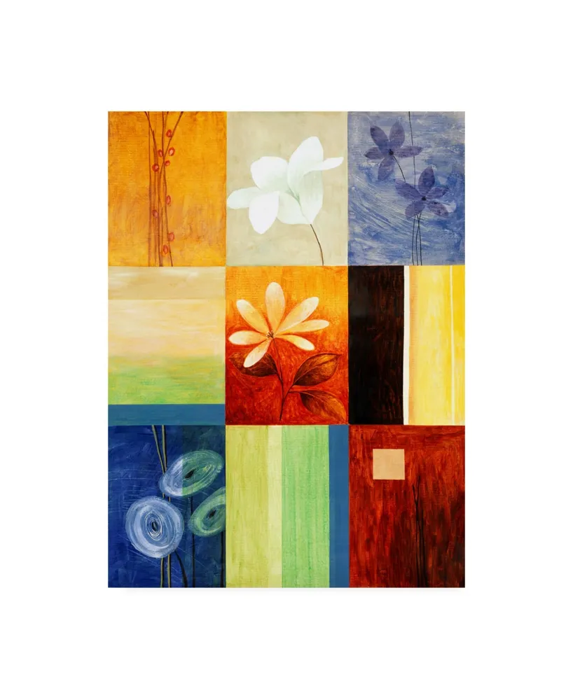 Pablo Esteban Square Floral Collage Canvas Art