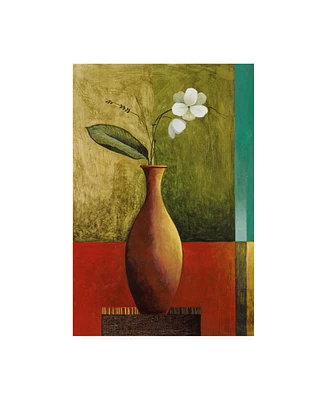 Pablo Esteban Flower in Orange Vase Canvas Art - 19.5" x 26"