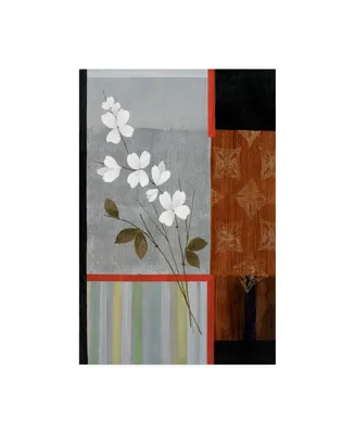 Pablo Esteban Flowers Stripes and Squares Canvas Art