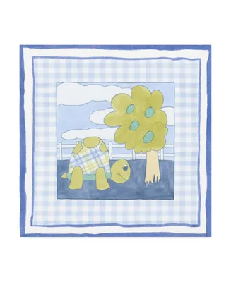 Megan Meagher Turtle with Plaid I Childrens Art Canvas Art - 15.5" x 21"