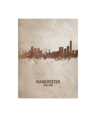 Michael Tompsett Manchester England Rust Skyline Canvas Art - 27" x 33.5"