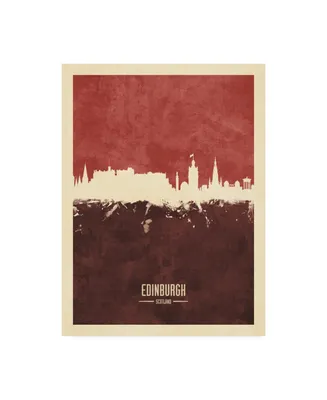 Michael Tompsett Edinburgh Scotland Skyline Red Iii Canvas Art