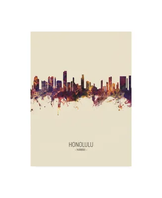 Michael Tompsett Honolulu Hawaii Skyline Portrait Iii Canvas Art