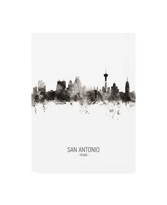 Michael Tompsett San Antonio Texas Skyline Portrait Ii Canvas Art