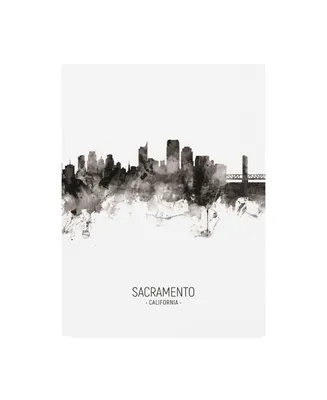 Michael Tompsett Sacramento California Skyline Portrait Ii Canvas Art