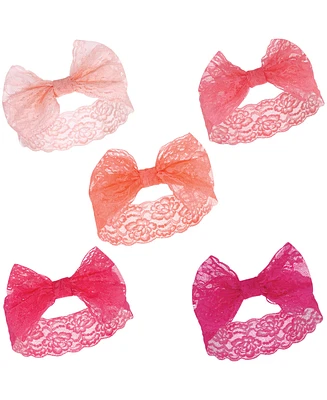 Hudson Baby Baby Girls Hudson Headbands 5pk, Pink Coral, 0-24 Months