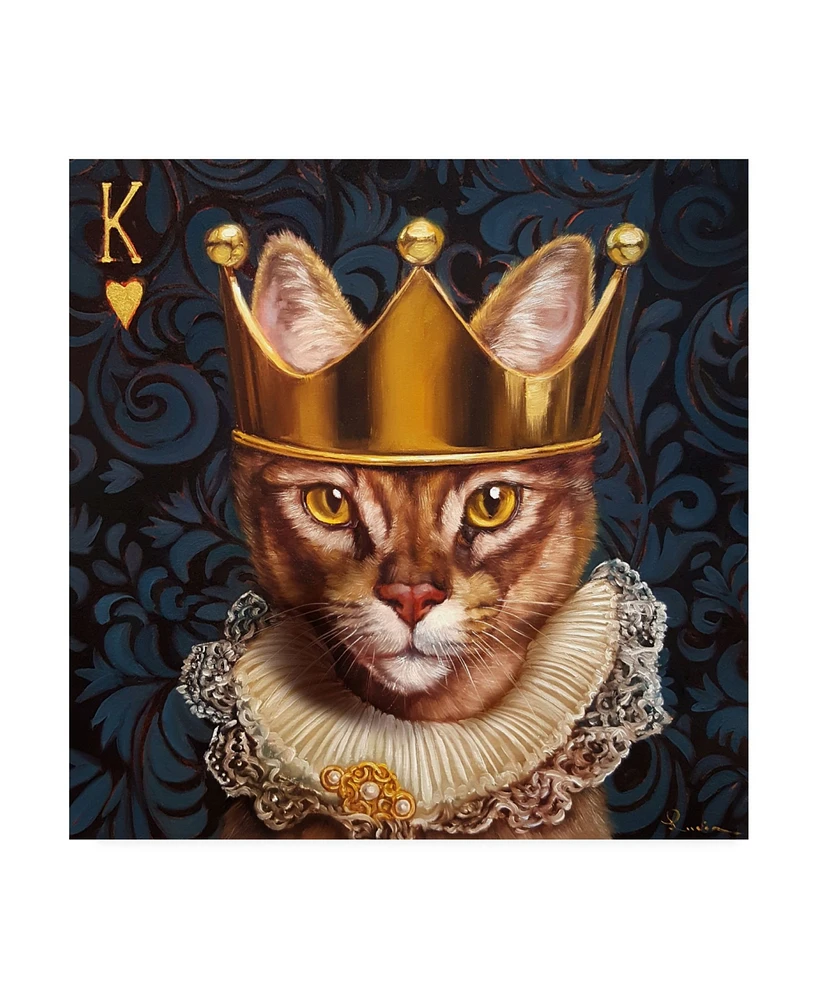 Lucia Hefferna King of Hearts Cat Canvas Art - 19.5" x 26"