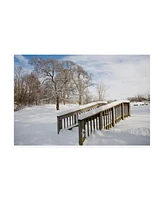 Monte Nagler Snow Bridge Farmington Hills Michigan Canvas Art - 20" x 25"