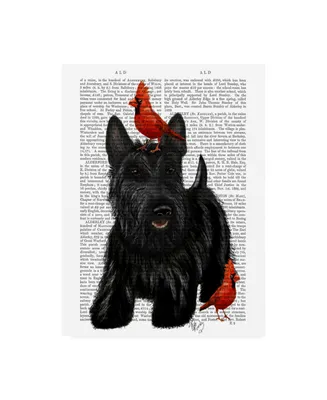 Fab Funky Scottish Terrier and Birds Canvas Art - 19.5" x 26"