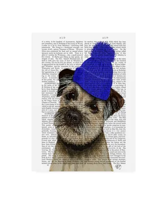 Fab Funky Border Terrier with Bobble Hat Canvas Art