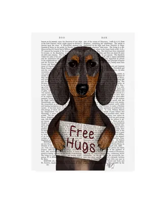 Fab Funky Dachshund, Free Hugs Canvas Art