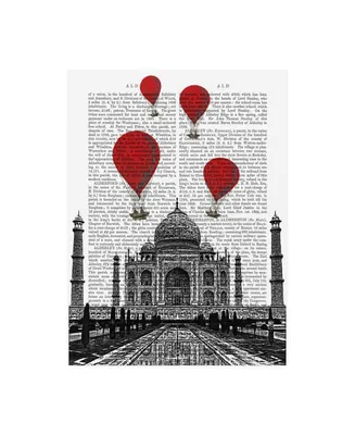 Fab Funky Taj Mahal and Red Hot Air Balloons Canvas Art