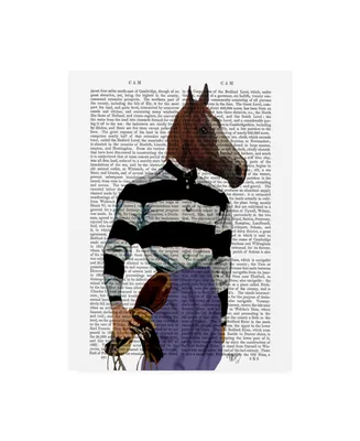 Fab Funky Horse Racing Jockey, Portrait Canvas Art - 27" x 33.5"