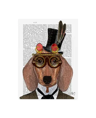 Fab Funky Dachshund with Top Hat and Goggles Canvas Art - 27" x 33.5"