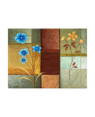 Pablo Esteban Blue Left, Orange Right Canvas Art - 36.5" x 48"