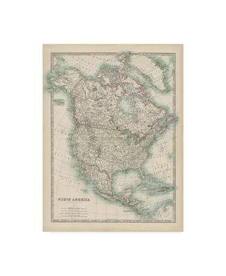Johnston Johnstons Map of North America Canvas Art - 19.5" x 26"