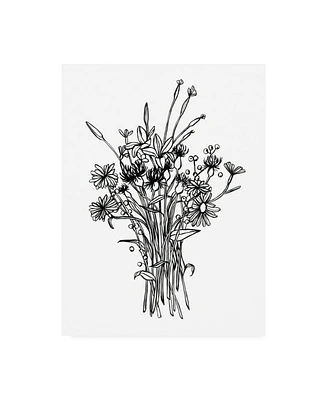 Emma Scarvey Black and White Bouquet I Canvas Art - 36.5" x 48"