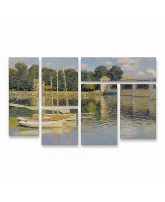 Monet The Bridge at Argenteuil Multi Panel Art Set 6 Piece - 49" x 19"