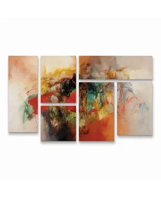 Zavaleta Abstract Vi Multi Panel Art Set 6 Piece - 49" x 19"