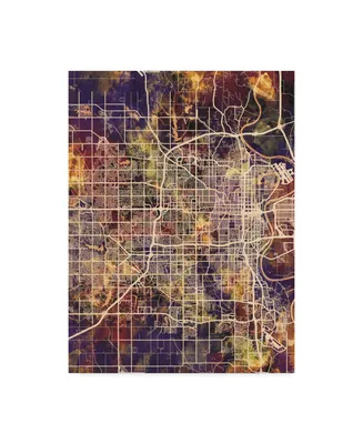 Michael Tompsett Omaha Nebraska City Map Ii Canvas Art - 20" x 25"