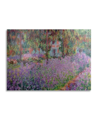 Claude Monet The Artist's Garden at Giverny Floating Brushed Aluminum Art - 22" x 25"