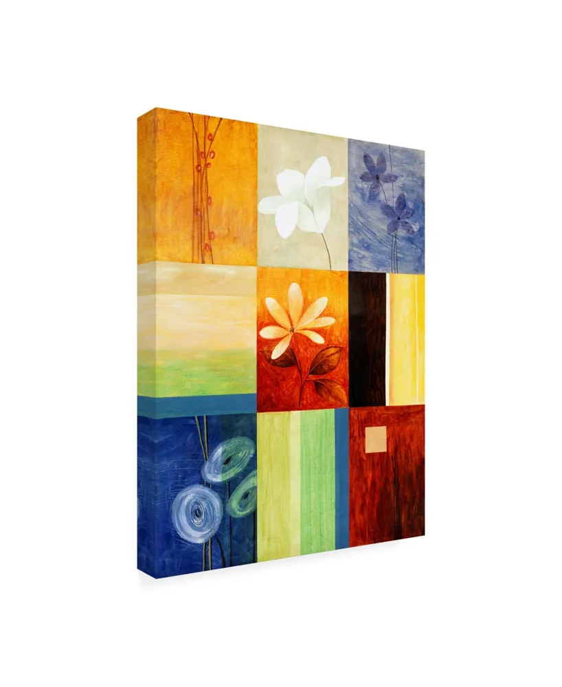 Pablo Esteban Square Floral Collage Canvas Art