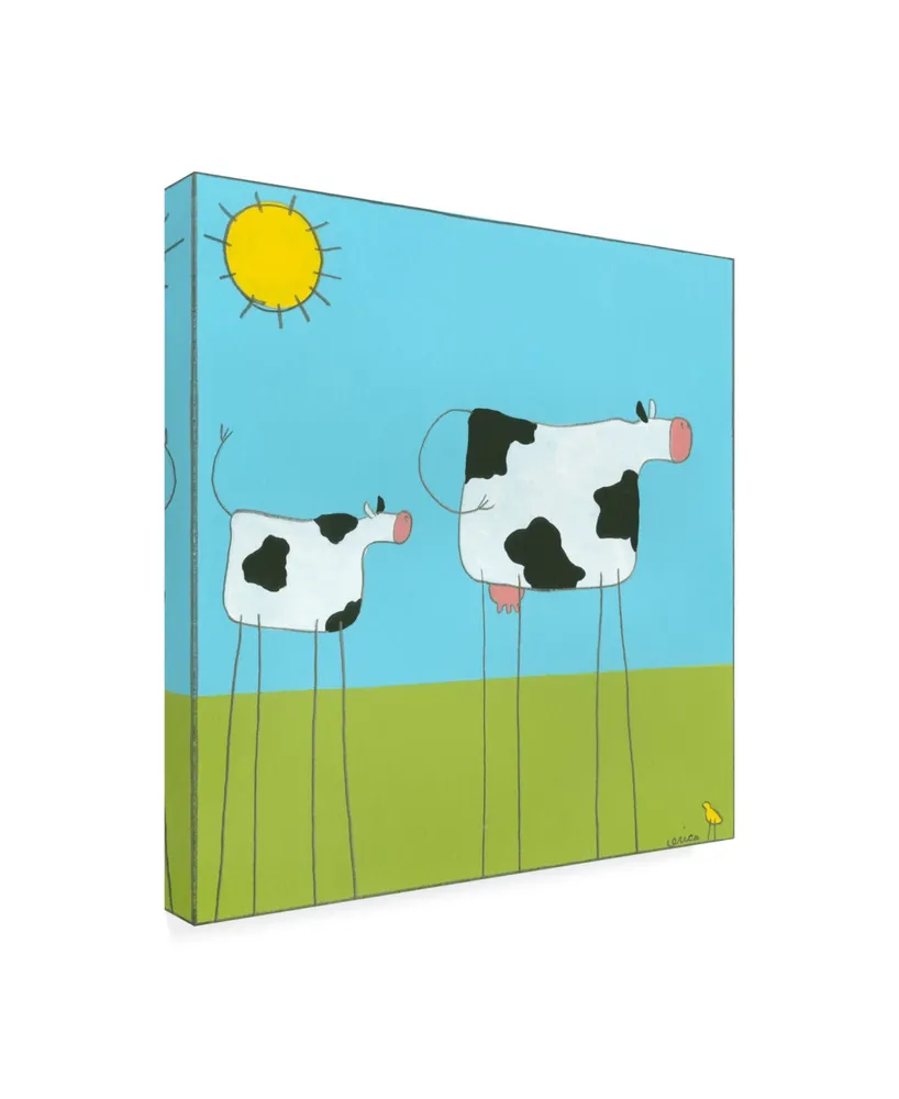 June Erica Vess Stick leg Cow I Childrens Art Canvas Art