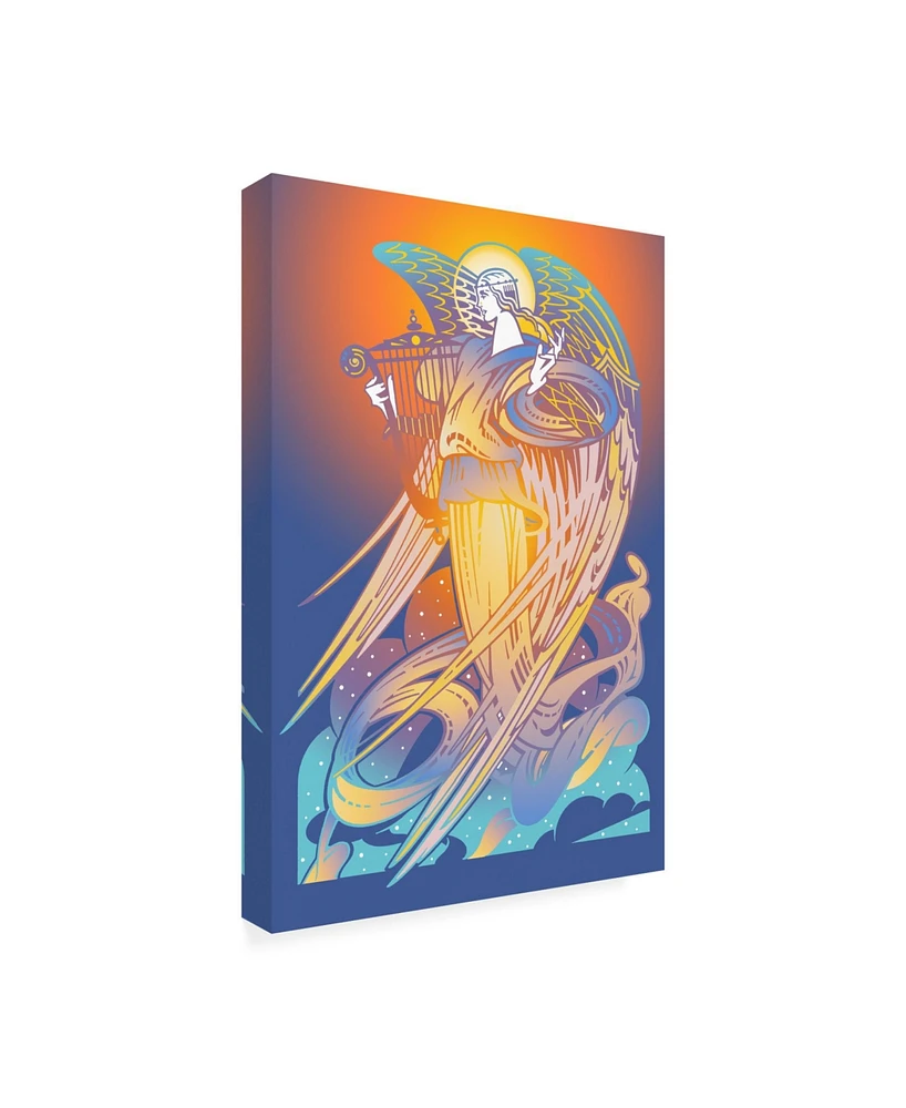 David Chestnutt New Angel with Harp Canvas Art - 27" x 33.5"