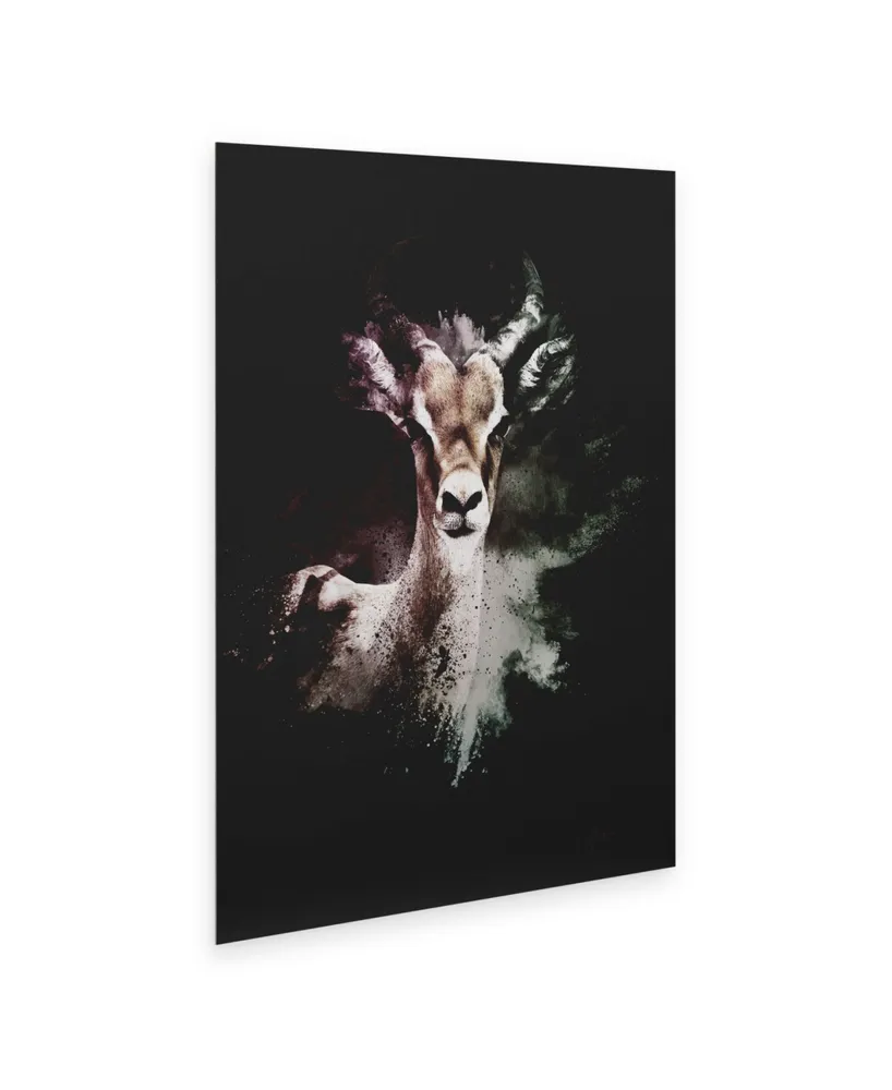 Philippe Hugonnard Wild Explosion Collection - the Antelope Floating Brushed Aluminum Art - 21" x 25"