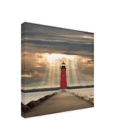 Monte Nagler Manistique Lighthouse Michigan Color Canvas Art - 27" x 33"