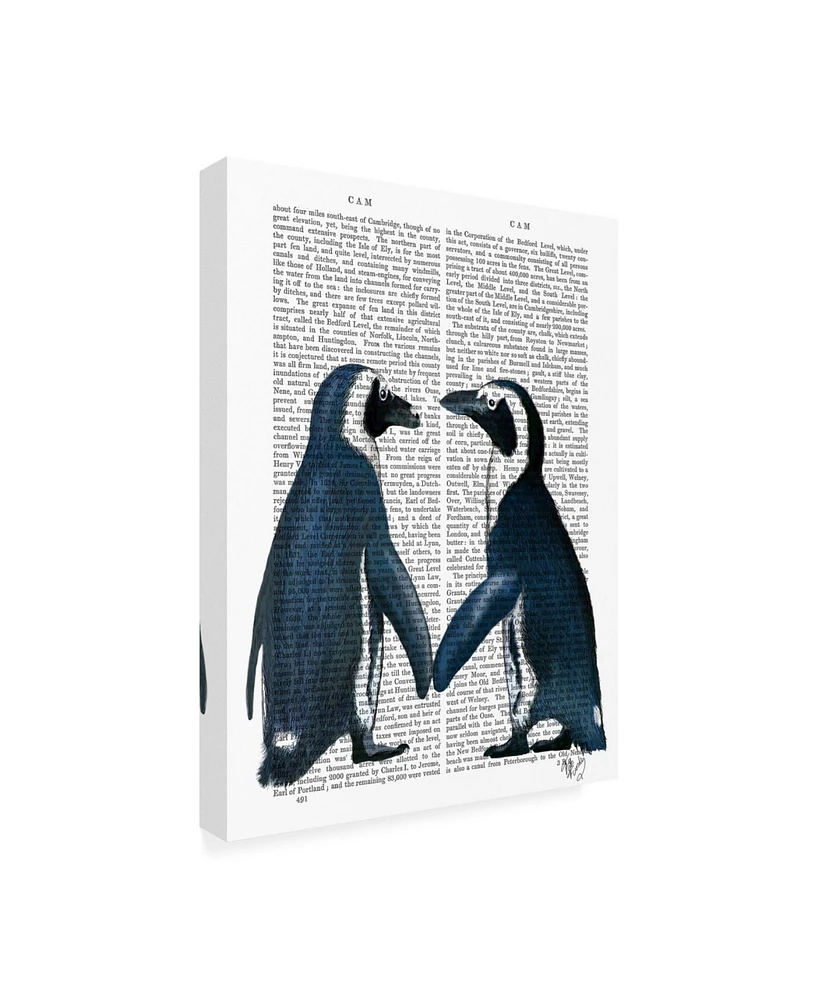 Fab Funky Penguins in Love Canvas Art