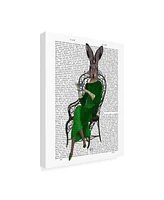 Fab Funky Lady Bella Rabbit Taking Tea Canvas Art - 36.5" x 48"