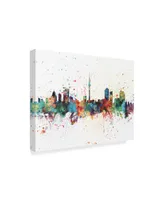 Michael Tompsett Auckland New Zealand Skyline Splash Canvas Art - 15" x 20"