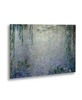 Claude Monet Waterlillies Morning Ii Floating Brushed Aluminum Art - 22" x 25"