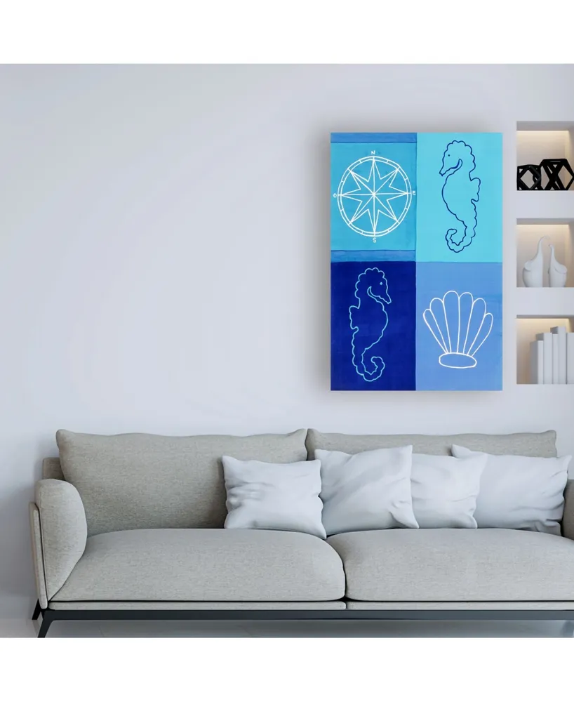 Pablo Esteban Nautical Quadrants in Blue Canvas Art