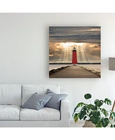 Monte Nagler Manistique Lighthouse Michigan Color Canvas Art - 27" x 33"