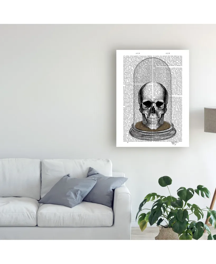 Fab Funky Skull in Bell Jar Canvas Art