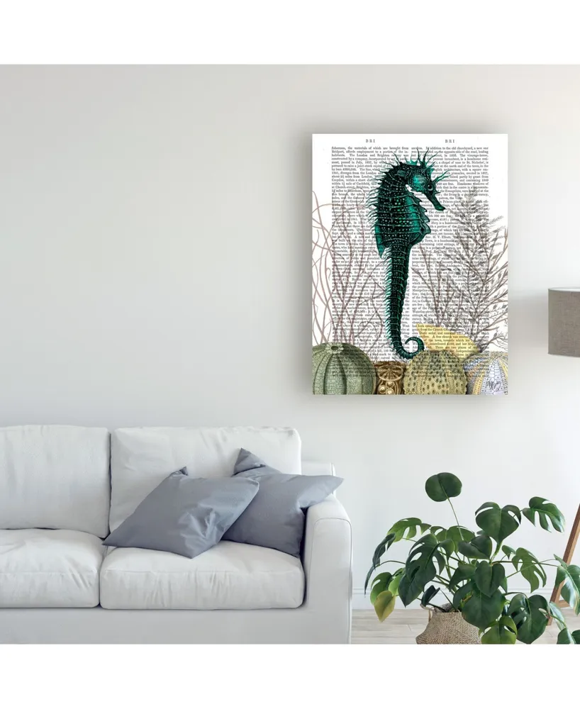 Fab Funky Seahorse and Sea Urchins Book Canvas Art