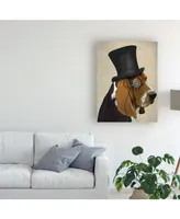 Fab Funky Basset Hound, Formal Hound and Hat Canvas Art - 15.5" x 21"