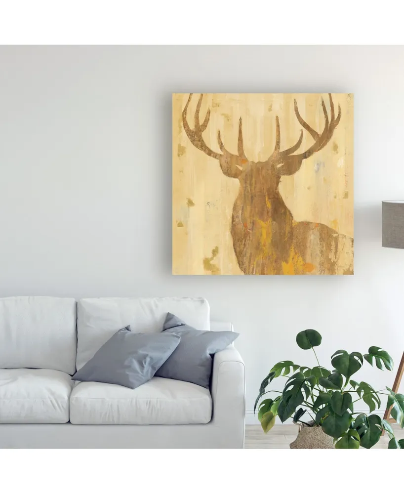 Albena Hristova Golden Antlers Iii Canvas Art