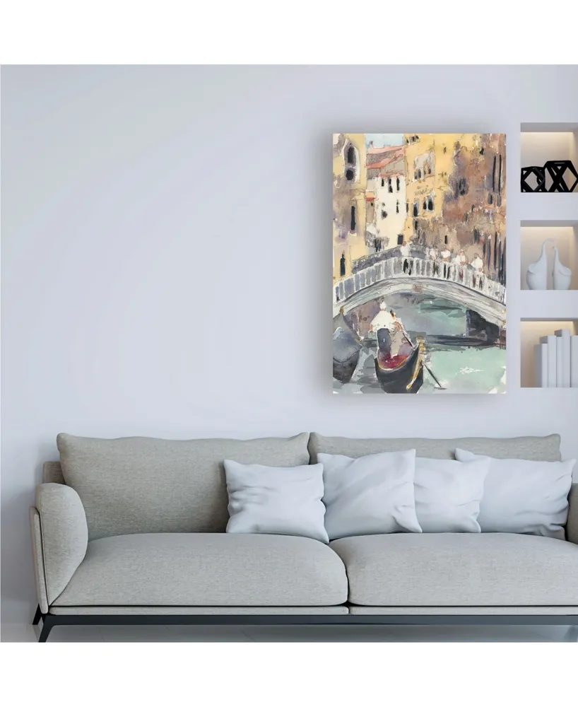 Samuel Dixon Along the Venice Canal Canvas Art - 15.5" x 21"