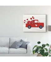 Kathleen Parr Mckenna Rustic Valentine Truck Canvas Art - 15" x 20"